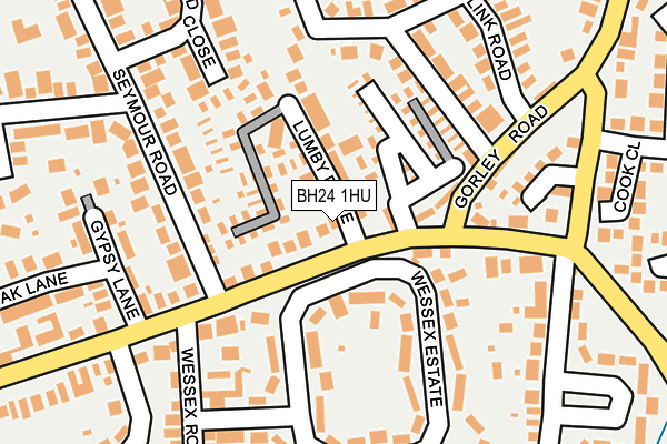 BH24 1HU map - OS OpenMap – Local (Ordnance Survey)