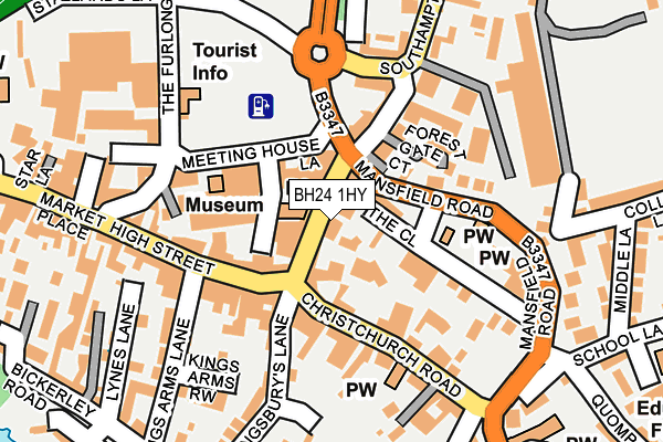 BH24 1HY map - OS OpenMap – Local (Ordnance Survey)