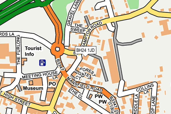 BH24 1JD map - OS OpenMap – Local (Ordnance Survey)