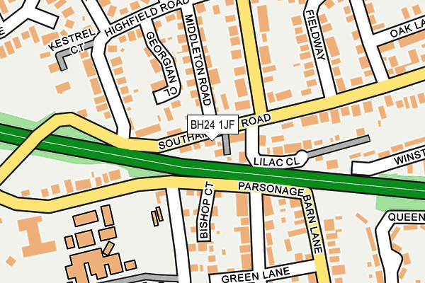 BH24 1JF map - OS OpenMap – Local (Ordnance Survey)