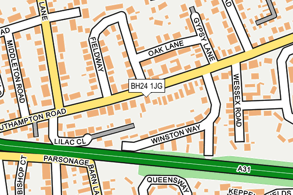 BH24 1JG map - OS OpenMap – Local (Ordnance Survey)