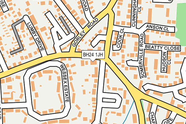BH24 1JH map - OS OpenMap – Local (Ordnance Survey)