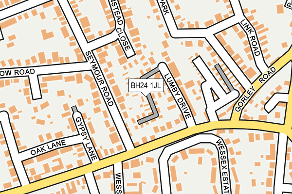 BH24 1JL map - OS OpenMap – Local (Ordnance Survey)