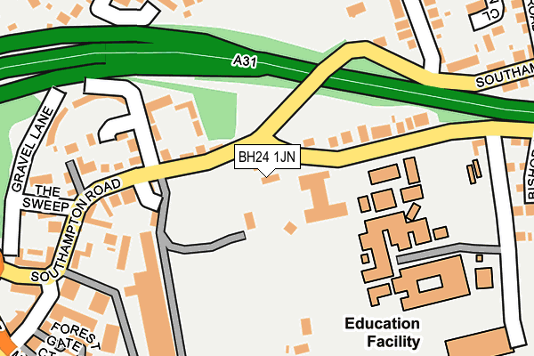 BH24 1JN map - OS OpenMap – Local (Ordnance Survey)