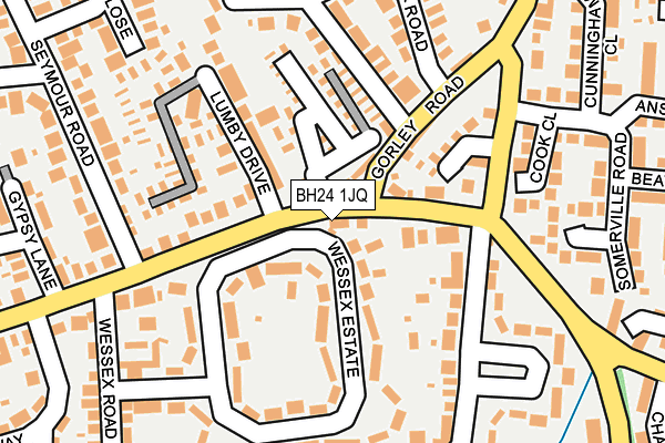 BH24 1JQ map - OS OpenMap – Local (Ordnance Survey)