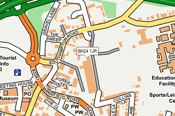 BH24 1JR map - OS OpenMap – Local (Ordnance Survey)