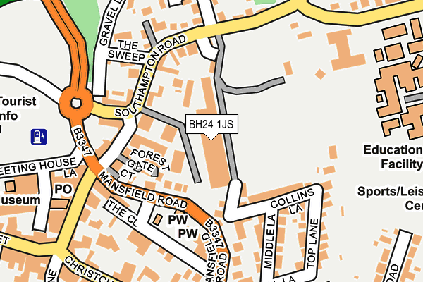 BH24 1JS map - OS OpenMap – Local (Ordnance Survey)