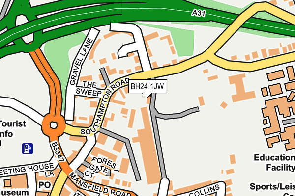 BH24 1JW map - OS OpenMap – Local (Ordnance Survey)