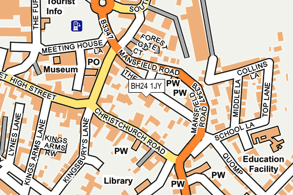 BH24 1JY map - OS OpenMap – Local (Ordnance Survey)