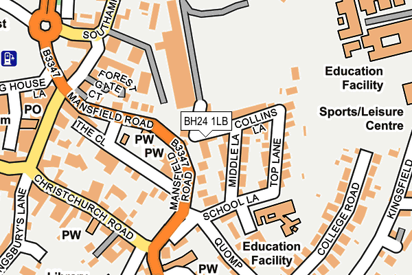 BH24 1LB map - OS OpenMap – Local (Ordnance Survey)