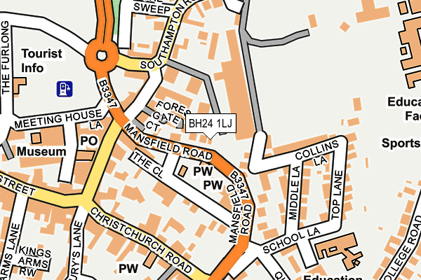 BH24 1LJ map - OS OpenMap – Local (Ordnance Survey)