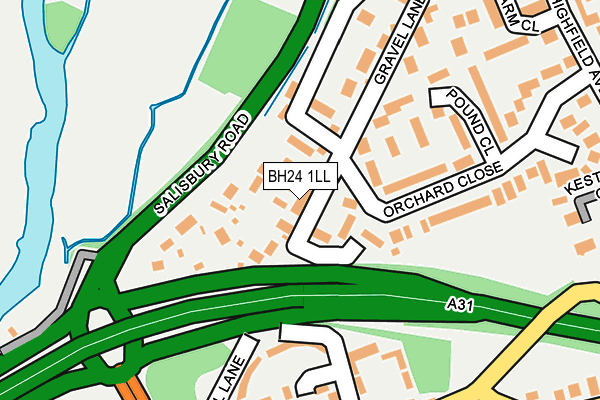 BH24 1LL map - OS OpenMap – Local (Ordnance Survey)