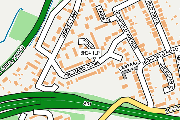 BH24 1LP map - OS OpenMap – Local (Ordnance Survey)