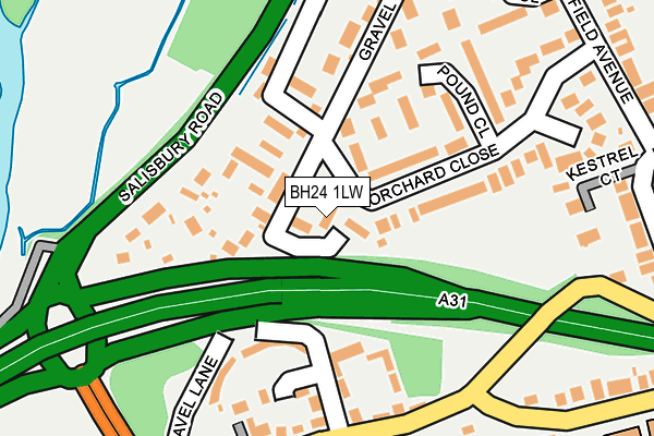 BH24 1LW map - OS OpenMap – Local (Ordnance Survey)