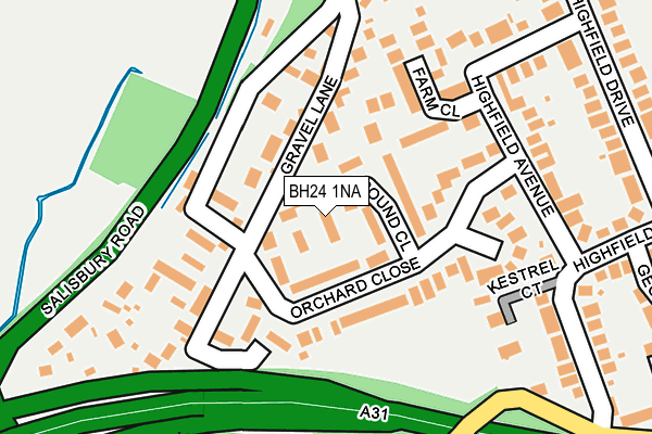 BH24 1NA map - OS OpenMap – Local (Ordnance Survey)