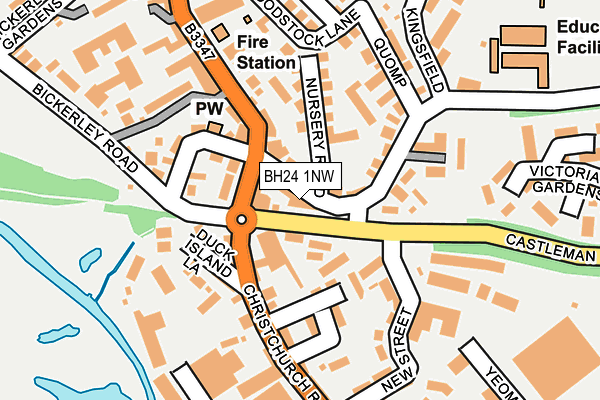 BH24 1NW map - OS OpenMap – Local (Ordnance Survey)