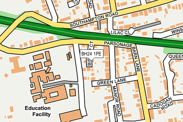BH24 1PE map - OS OpenMap – Local (Ordnance Survey)
