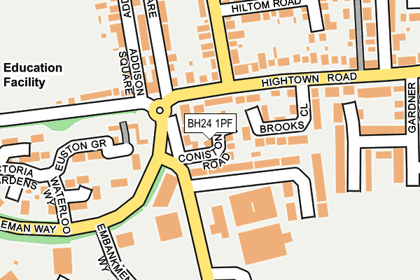 BH24 1PF map - OS OpenMap – Local (Ordnance Survey)