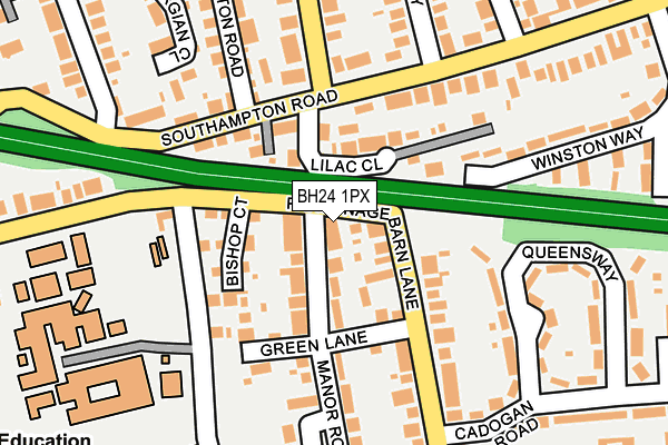 BH24 1PX map - OS OpenMap – Local (Ordnance Survey)