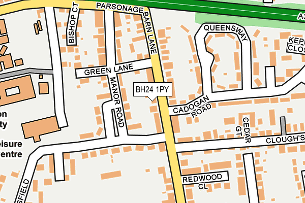 BH24 1PY map - OS OpenMap – Local (Ordnance Survey)