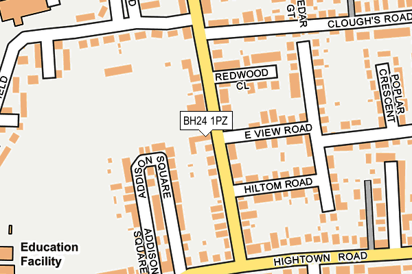 BH24 1PZ map - OS OpenMap – Local (Ordnance Survey)