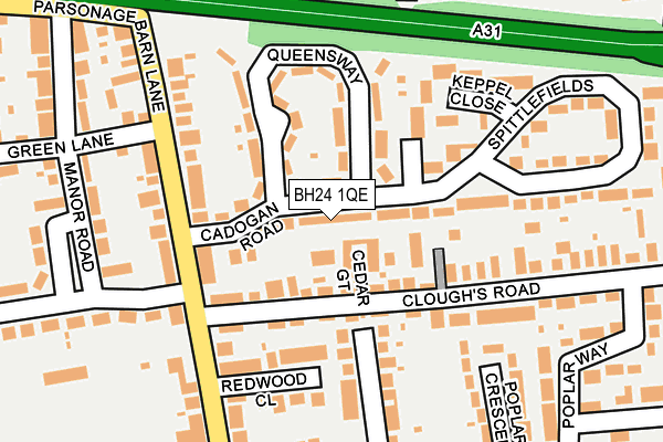 BH24 1QE map - OS OpenMap – Local (Ordnance Survey)