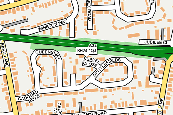 BH24 1QJ map - OS OpenMap – Local (Ordnance Survey)