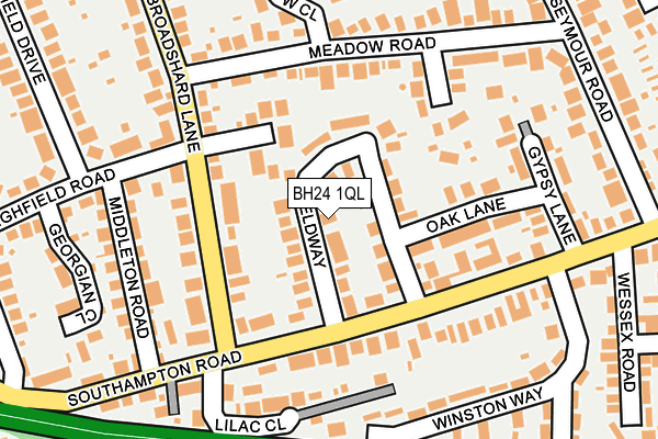 BH24 1QL map - OS OpenMap – Local (Ordnance Survey)