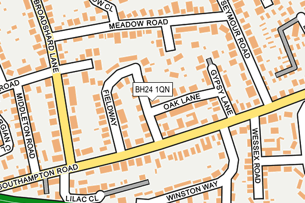 BH24 1QN map - OS OpenMap – Local (Ordnance Survey)