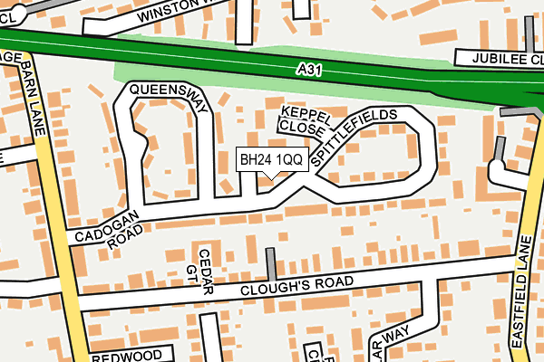 BH24 1QQ map - OS OpenMap – Local (Ordnance Survey)