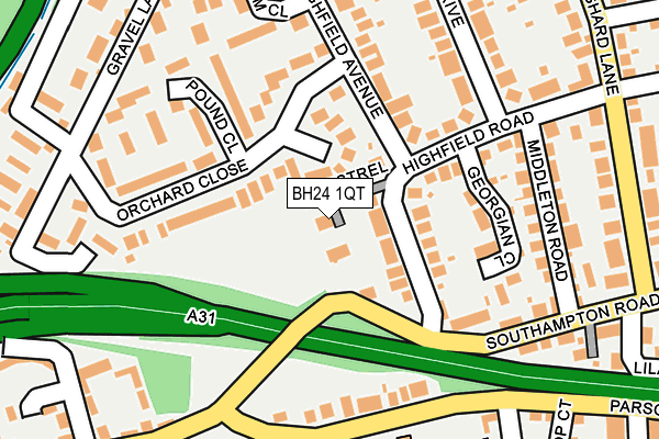BH24 1QT map - OS OpenMap – Local (Ordnance Survey)