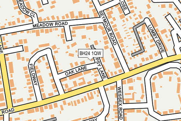 BH24 1QW map - OS OpenMap – Local (Ordnance Survey)