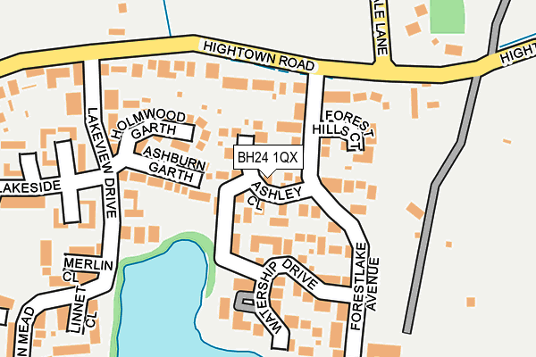 BH24 1QX map - OS OpenMap – Local (Ordnance Survey)
