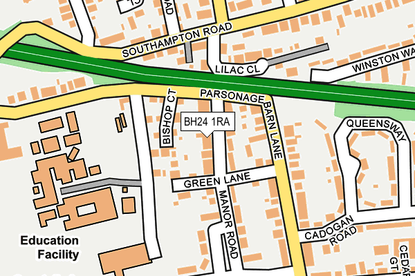 BH24 1RA map - OS OpenMap – Local (Ordnance Survey)