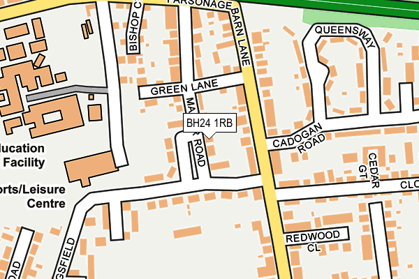 BH24 1RB map - OS OpenMap – Local (Ordnance Survey)