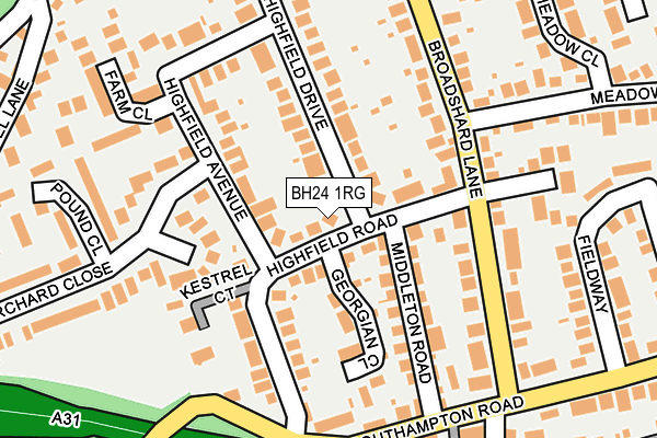 BH24 1RG map - OS OpenMap – Local (Ordnance Survey)