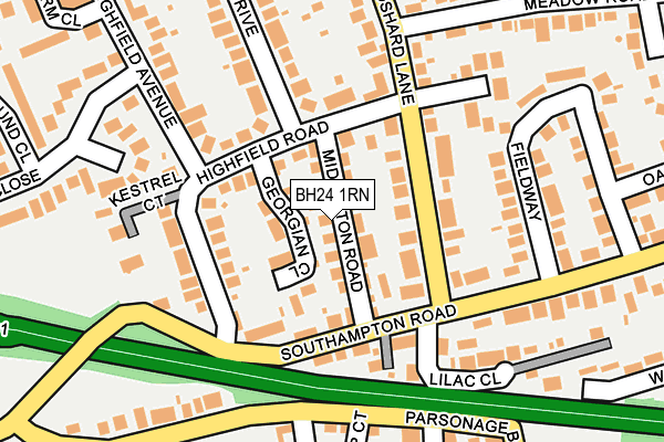 BH24 1RN map - OS OpenMap – Local (Ordnance Survey)