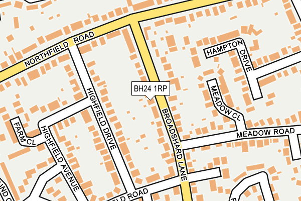 BH24 1RP map - OS OpenMap – Local (Ordnance Survey)