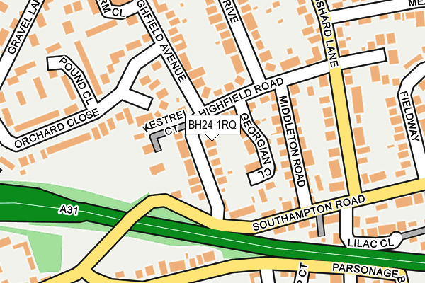 BH24 1RQ map - OS OpenMap – Local (Ordnance Survey)