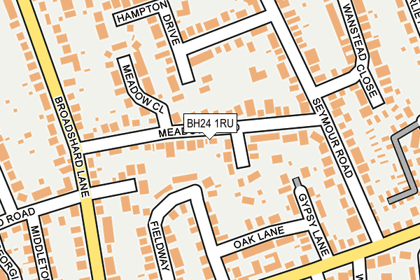 BH24 1RU map - OS OpenMap – Local (Ordnance Survey)