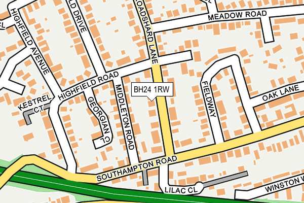 BH24 1RW map - OS OpenMap – Local (Ordnance Survey)