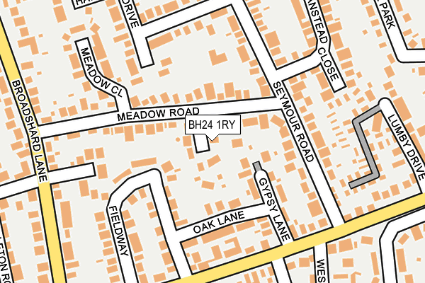 BH24 1RY map - OS OpenMap – Local (Ordnance Survey)