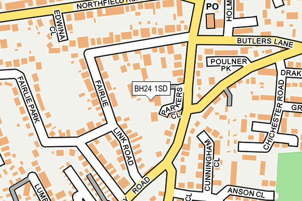 BH24 1SD map - OS OpenMap – Local (Ordnance Survey)