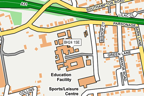 BH24 1SE map - OS OpenMap – Local (Ordnance Survey)