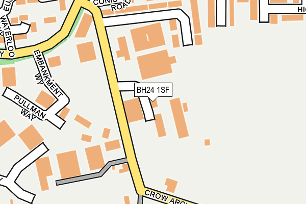 BH24 1SF map - OS OpenMap – Local (Ordnance Survey)