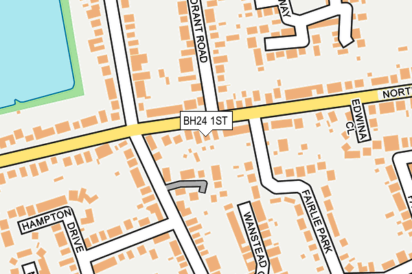 BH24 1ST map - OS OpenMap – Local (Ordnance Survey)