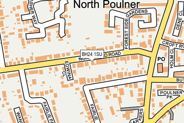 BH24 1SU map - OS OpenMap – Local (Ordnance Survey)