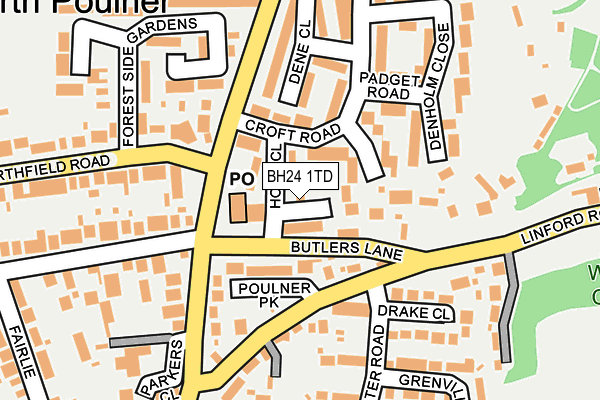 BH24 1TD map - OS OpenMap – Local (Ordnance Survey)