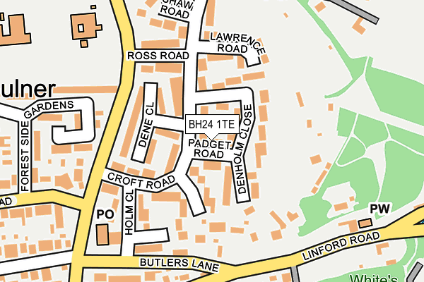 BH24 1TE map - OS OpenMap – Local (Ordnance Survey)
