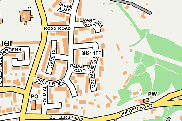 BH24 1TF map - OS OpenMap – Local (Ordnance Survey)